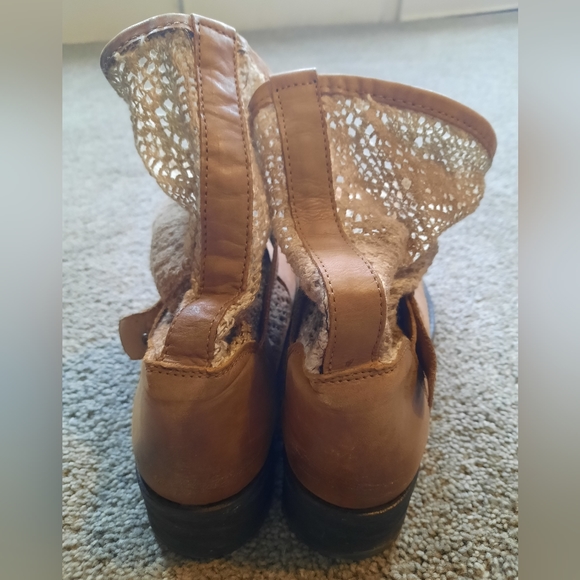 Free People leather and lace booties. - Picture 5 of 6